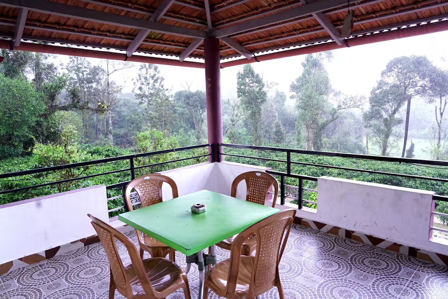 Balcony overlooking coffee plantation